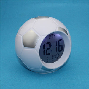 Reloj digital con control de sonido luminoso de balón de fútbol