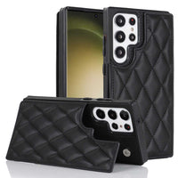 Quilted Leather Protective Wallet Phone Case