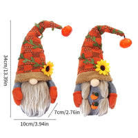 Thanksgiving Harvest Festival Pumpkin Sunflower Faceless Doll Decoration
