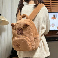 Capybara Plush Bear Large Capacity Backpack
