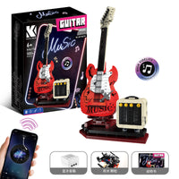 Rock Electric Guitar Music Assembling Building Blocks Bluetooth Speaker