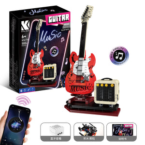 Rock Electric Guitar Music Assembling Building Blocks Bluetooth Speaker