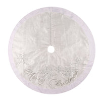 White Non-woven Snowflake Merry Christmas Tree Skirt