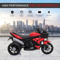 Red 6V Kids Electric Motorcycle Ride-On Dirt Bike Toy With Music Horn Headlights
