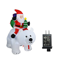 Inflatable Santa Claus Riding Polar Bear 2M Christmas Inflatable Indoor Outdoor Garden Decoration
