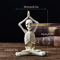 Halloween Horror Desktop Decoration Resin Ornaments Feature Modeling Yoga Skull Skeleton
