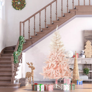 7ft Pencil Christmas Tree, Artificial Christmas Tree For Holiday Home Decoration With Metal Stand  Automatic Open