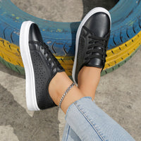 Cutout Flat Shoes Lace-up Hollow Out Walking Shoes
