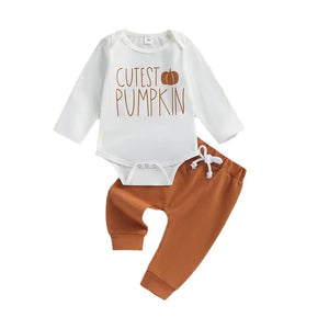 Halloween Letter Pumpkin Long Sleeve Jumpsuit