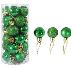 Shiny Matte Christmas Ball Ornaments (24 Pcs)