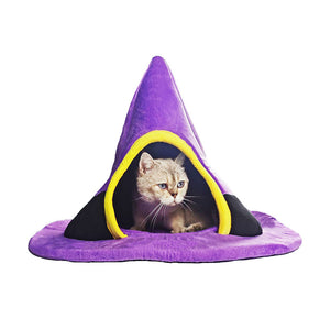 Halloween Witch Hat Cat Bed Nest