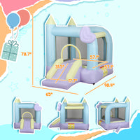 Inflatable Bounce House With Air Blower, Slide, Stakes, Repair Patches, Storage Bag, For Kids Ages 3-8, 98 X 65 X 79
