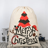 Candy Color Striped Christmas Cotton Drawstring Gift Bags
