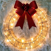 Luminous LED Wreath With Big Bowknot
