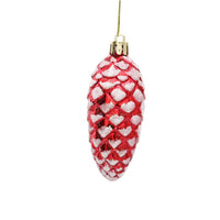 Glitter Flocked Metallic Pine Cone Christmas Ornaments