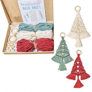 Paquet matériel de bricolage pour arbre de noël, ficelle en coton tissée à la main