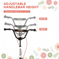 Toddler Scooter, White, Adjustable Handlebar, Kick Scooter For Kids 5,Dual Brakes, Inflatable Wheels