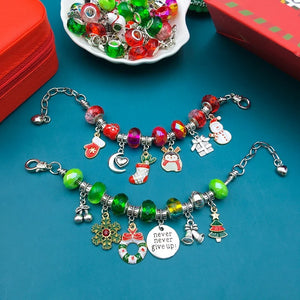 Jewelry Box Christmas Beaded Charm Bracelet Gift Set