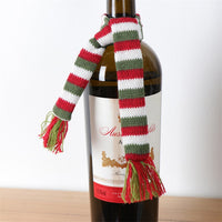 Christmas Knitted Wool Scarf Hat Wine Bottle Cover
