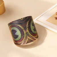 Peacock Feather Printed Adjustable Open Bracelet
