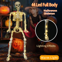 90cm Warm Light Stand-able Hanging Halloween Luminous Skeleton
