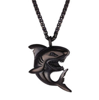 Collar de aleación personalizado con colgante de tiburón pequeño para hombre
