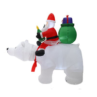 Papá Noel inflable montando oso Polar 2M inflable de Navidad decoración de jardín interior y exterior
