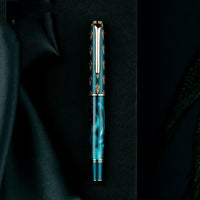 Bolígrafo acrílico verde pavo real de alta gama para negocios
