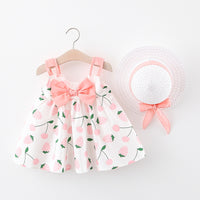 Strawberry Printed Spring Dress With Hat (Baby/Toddler)