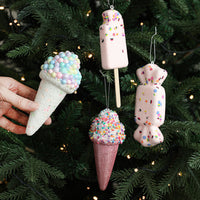 Glittered Christmas Sweets Christmas Tree Ornaments