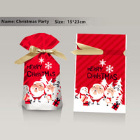 Christmas Gift Ribbon Drawstring Wrap Candy Bag (50 Pcs)
