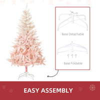 7ft Pencil Christmas Tree, Artificial Christmas Tree For Holiday Home Decoration With Metal Stand  Automatic Open
