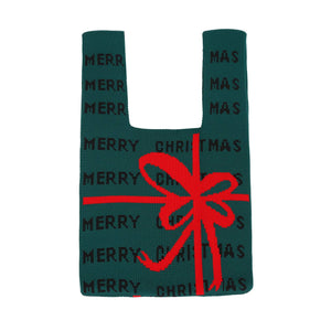 Merry Christmas Gift Knit Mini Tote Bag