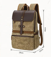 Waterproof Batik Canvas & Leather Men's Backpack
