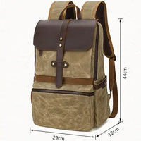 Waterproof Batik Canvas & Leather Men's Backpack