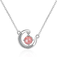 Strawberry Moon Crystal Necklace