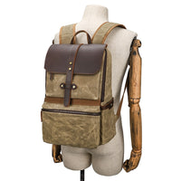 Waterproof Batik Canvas & Leather Men's Backpack
