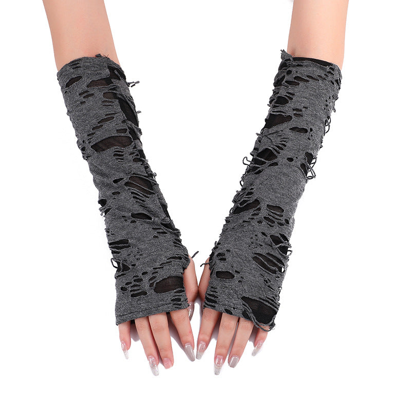 Halloween noir gris Style Punk Cos accessoires de Costume gants de doigt