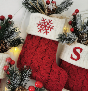 Woolen Knitted Christmas Letter Socks Decoration Pendant Gift Bag Stocking