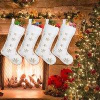 Metallic Snowflake Embroidered Christmas Stockings
