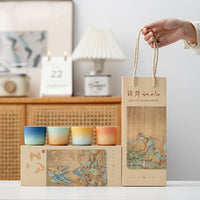 Tea Cup Gradient Color Master Cup Gift Box With Hand Gift Tea Set