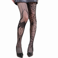 Halloween Spider Web Leopard Print Fishnet Stockings
