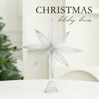 Silver or Gold Sparkling Christmas Tree Topper
