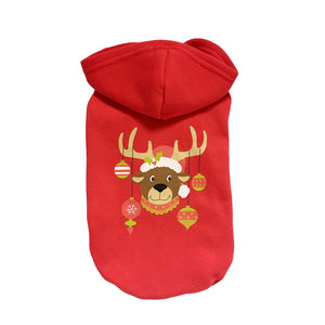 Pet Dog Christmas Clothes Coat Cotton Hooded Sweatshirt