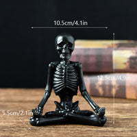 Halloween Horror Desktop Decoration Resin Ornaments Feature Modeling Yoga Skull Skeleton