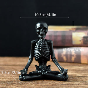 Decoración de escritorio de terror de Halloween, adornos de resina, característica de modelado, esqueleto de calavera de Yoga