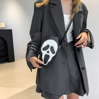 Halloween Coffin-shape Shoulder Bag Gothic Ghost Spider Web Messenger Crossbody Bag Kids Personality Phone Bag For Women
