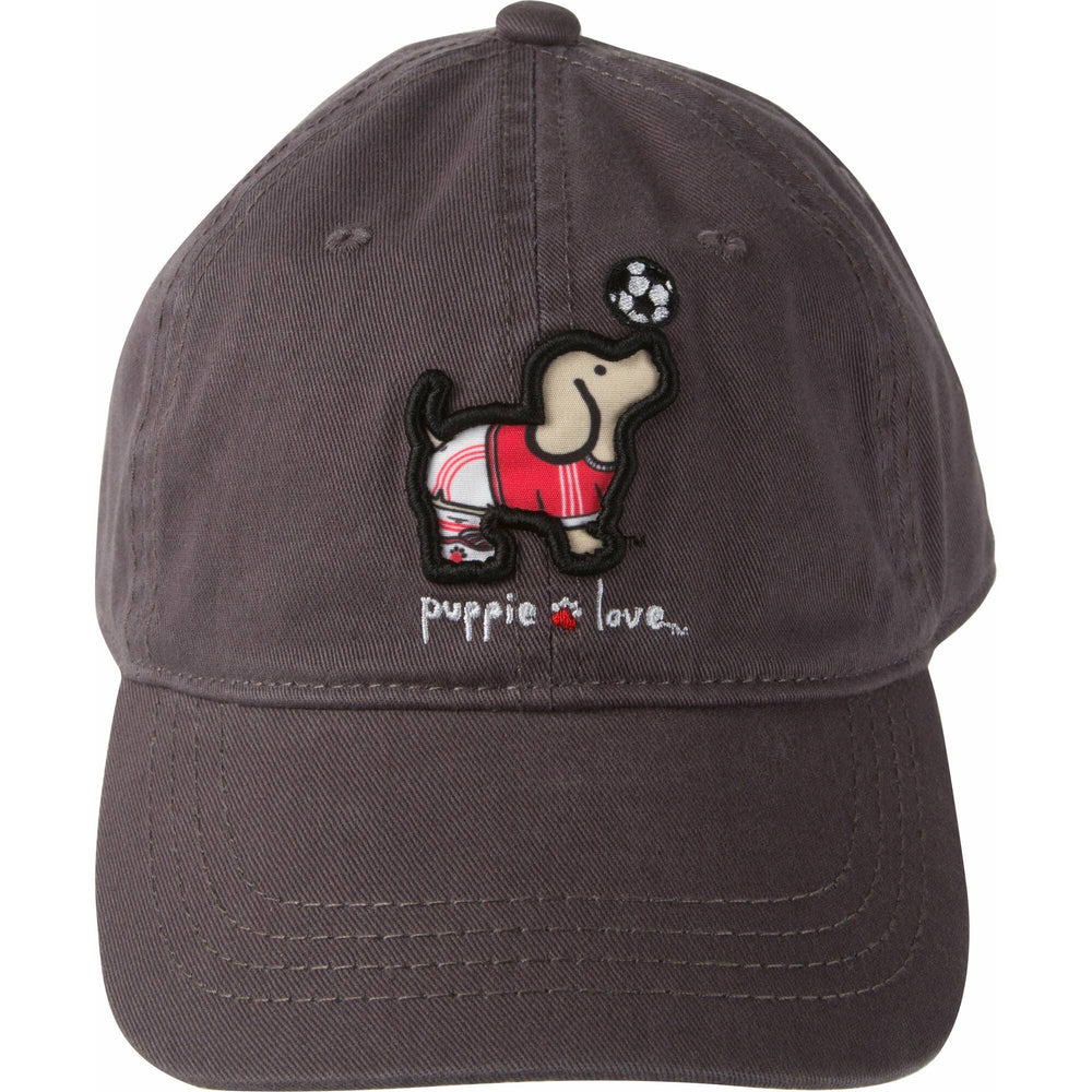 Puppie Love Soccer - Dark Gray Adjustable Hat