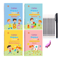 Children's Groove English Calligraphy Practice Board French German Painting Magic English Stickers Copy Control Pen Training Book
