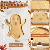 Wooden Halloween Ghost-shaped Tray Fruit Dinner Plate
